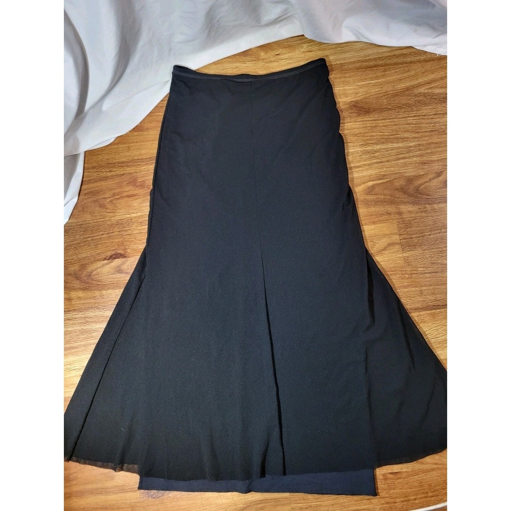 Petit Pois By Viviana G Black Mesh Size Large Skirt Whimsigoth Pull On Nylon